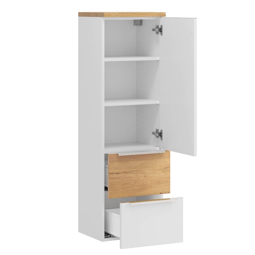 Hängender Bad-Midischrank in Mattweiß - Yvonja