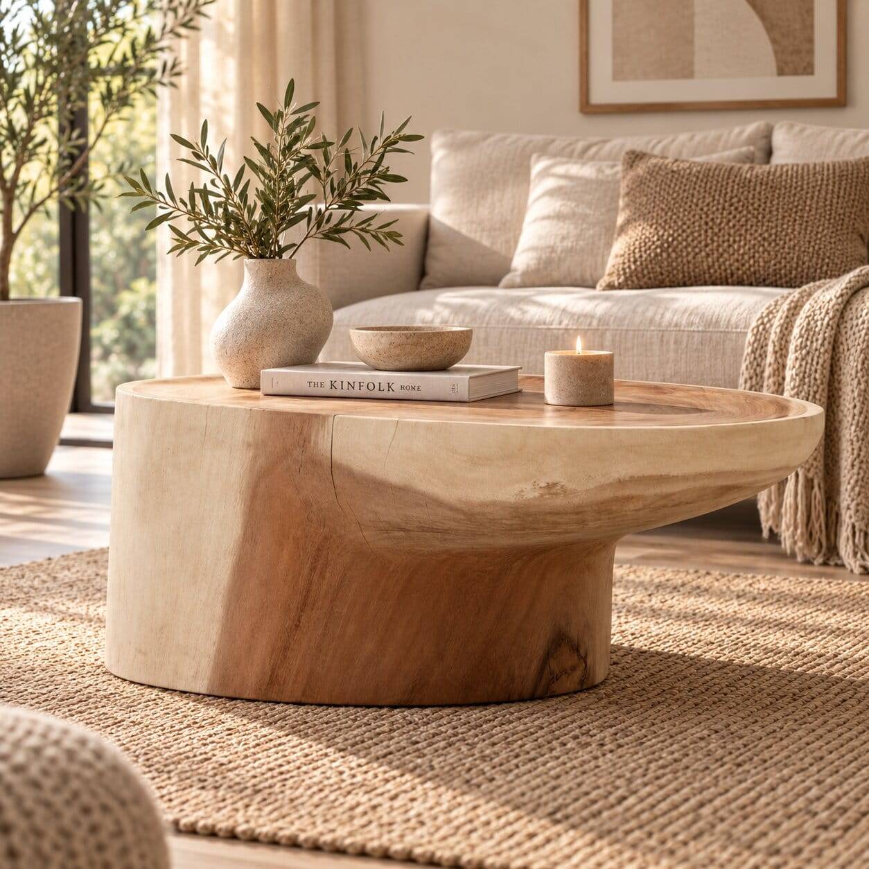 Designer Couchtisch aus Mungur Massivholz - Stanza