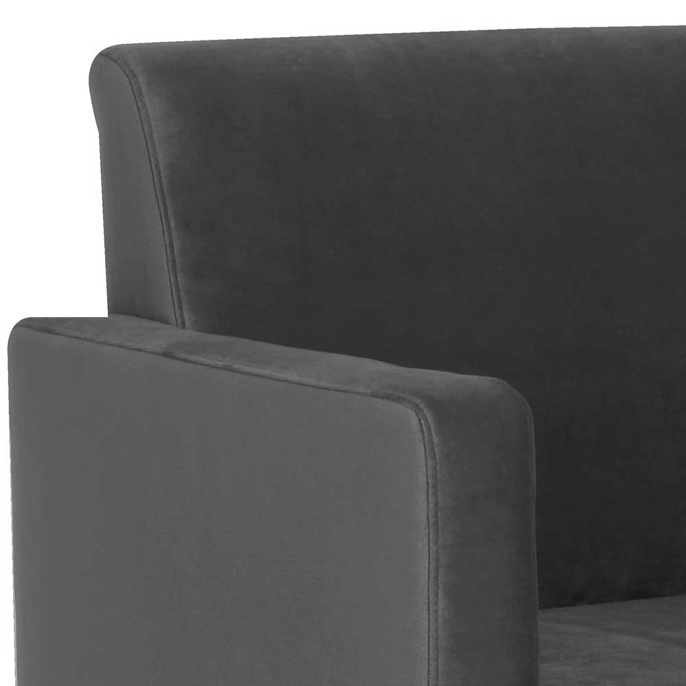 Samtvelours Sessel in Anthrazit - Brazoly