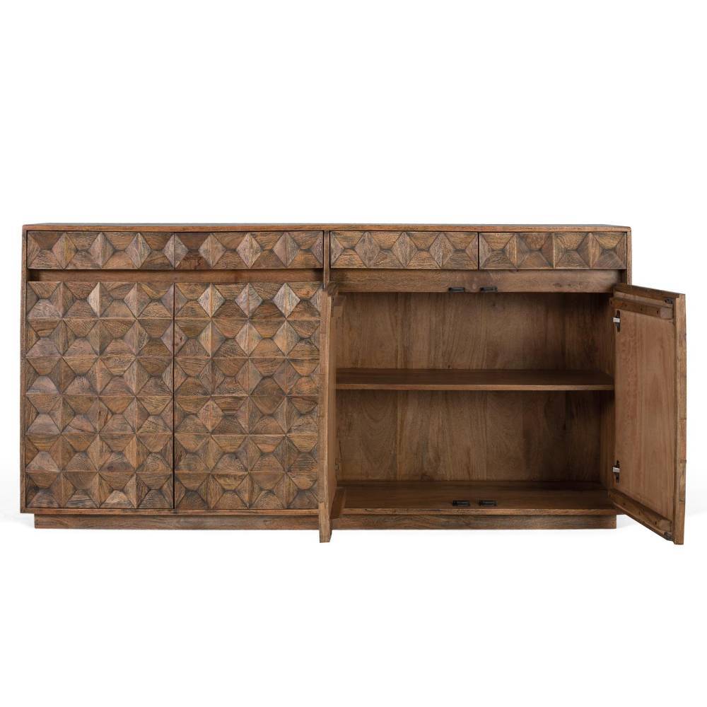 Design-Sideboard aus Mangobaum Massivholz - Arura