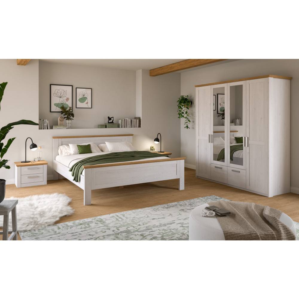 Helles Komplettschlafzimmer zweifarbig - Fusaro I (vierteilig)