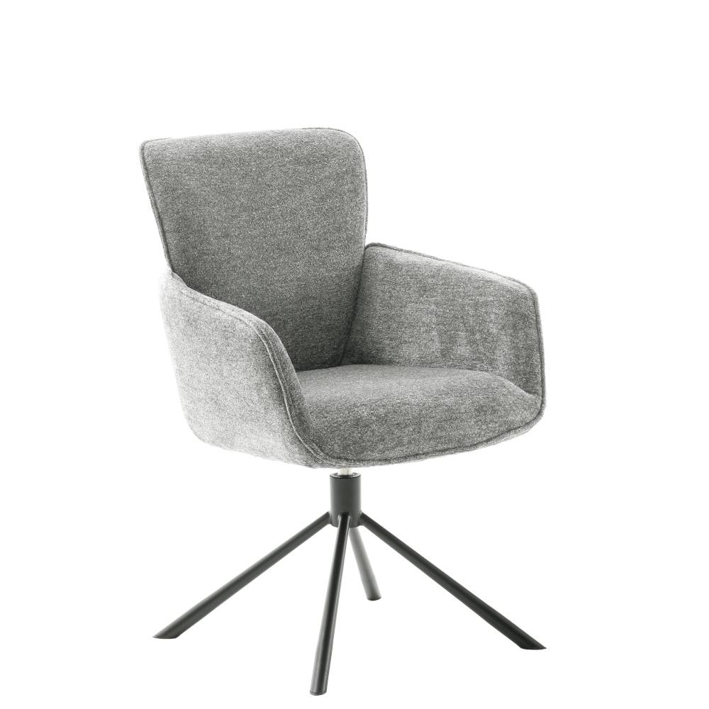 Drehbarer Esstischsessel in Grau - Dinamaro (2er Set)