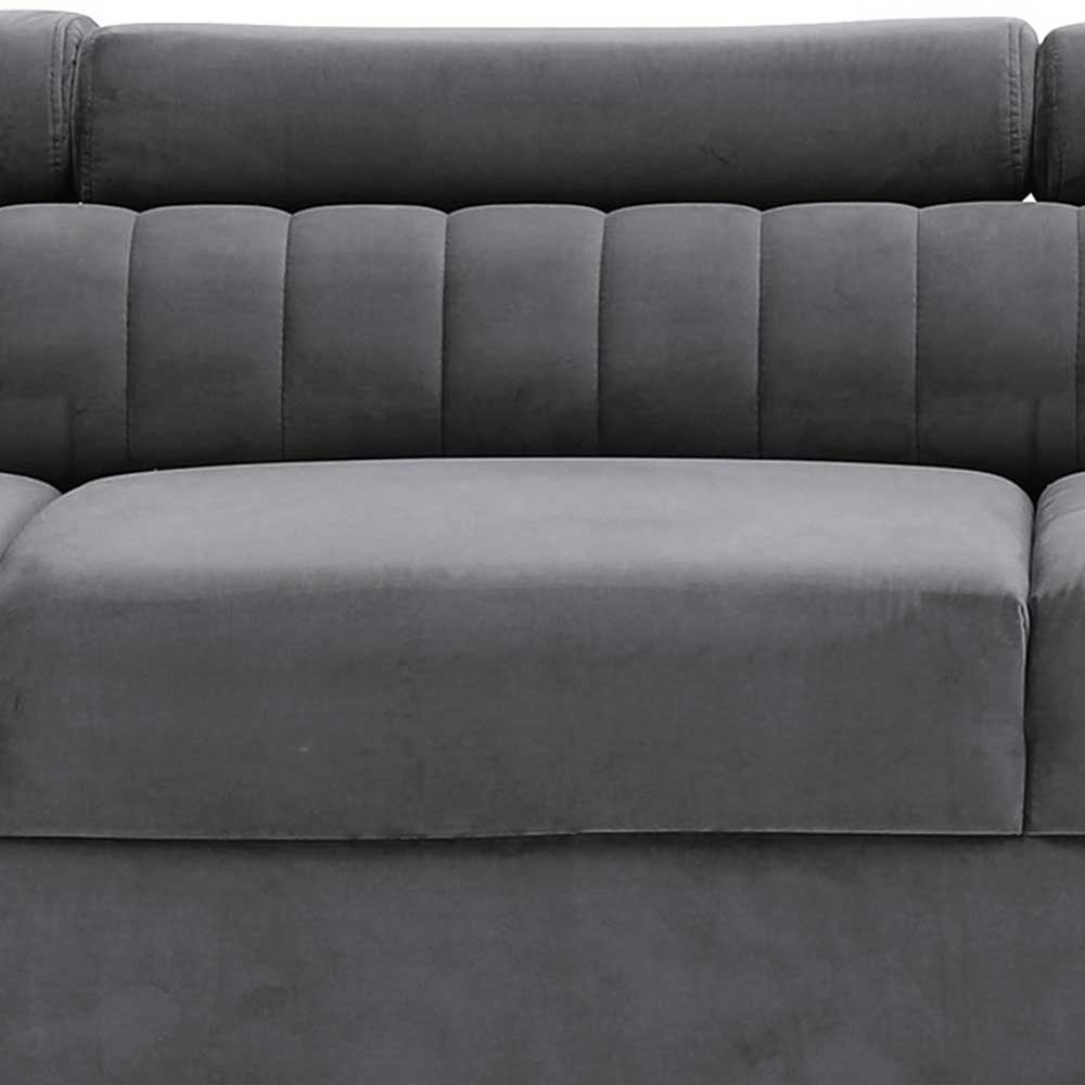 Federkernsofa in Dunkelgrau Velours - Streeter