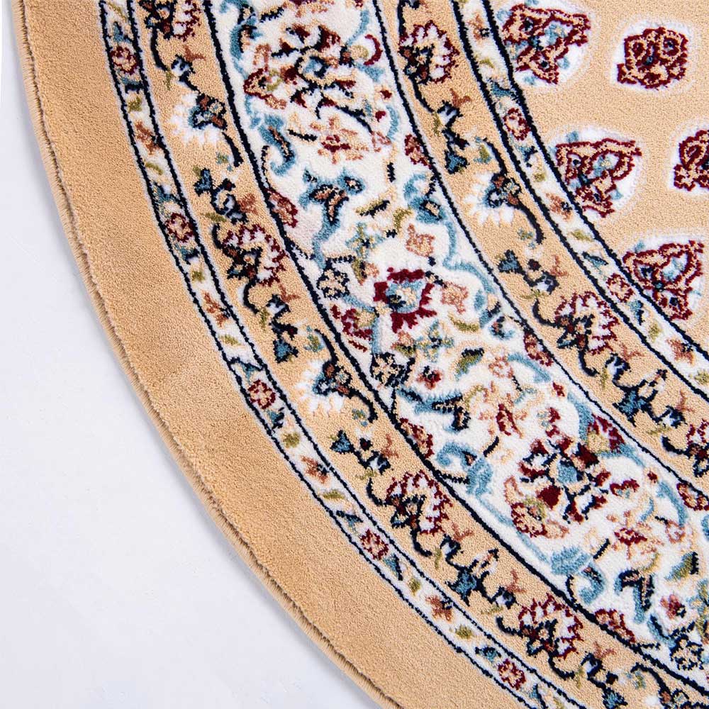 Runder Kurzflor Teppich im Orientalischen Stil - Awa