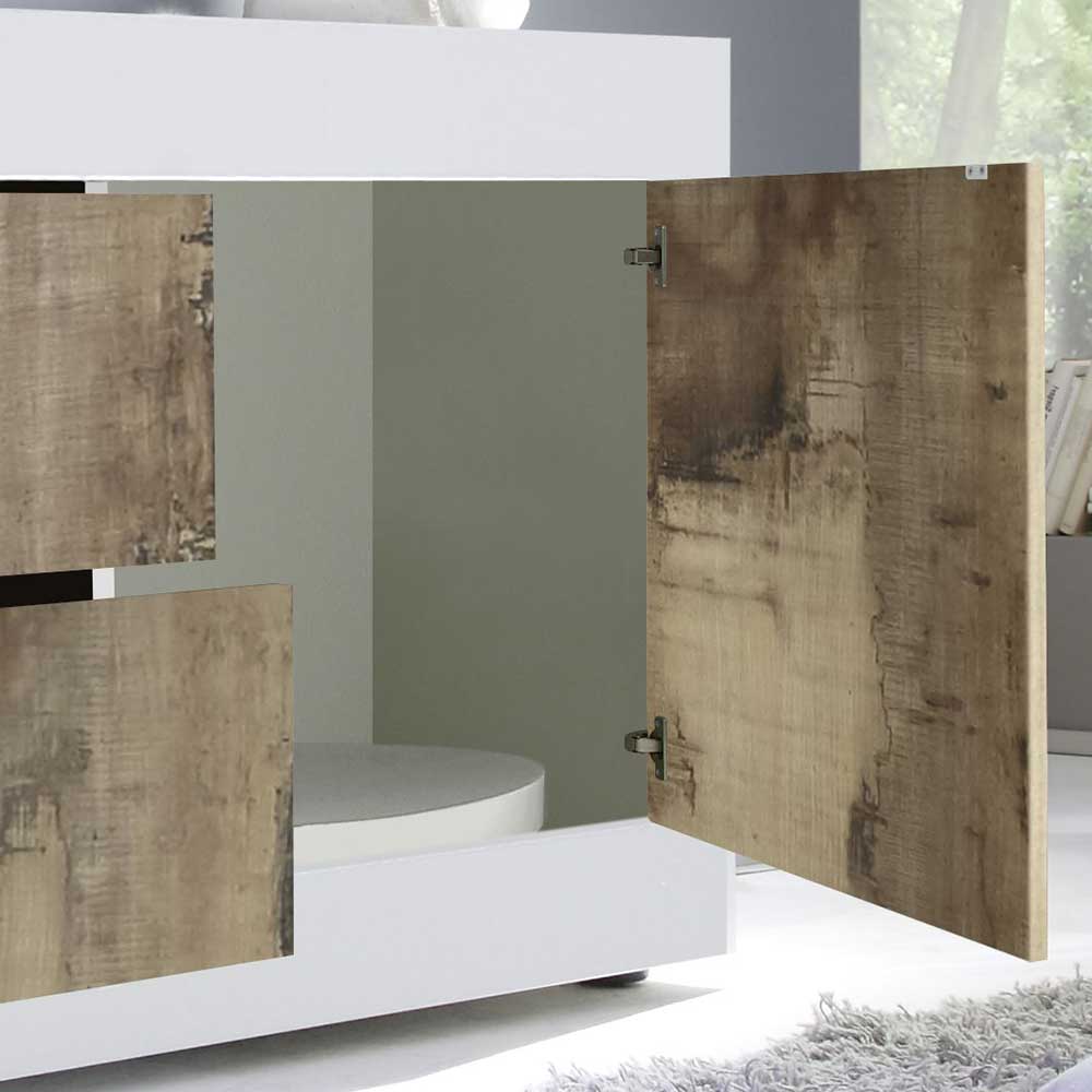 TV Schrank in Holz verwittert - Olvenion