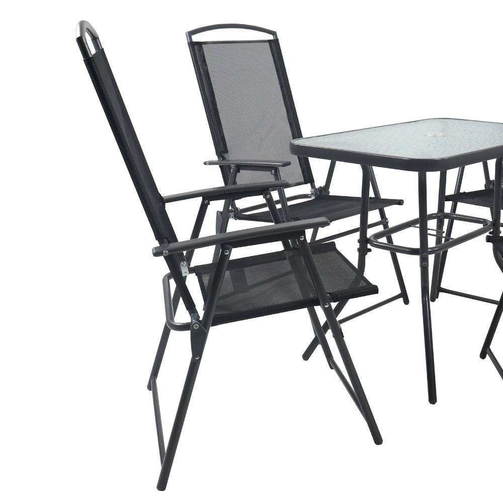Garten Tischgruppe mit Klappstühlen - Alcamo (fünfteilig)