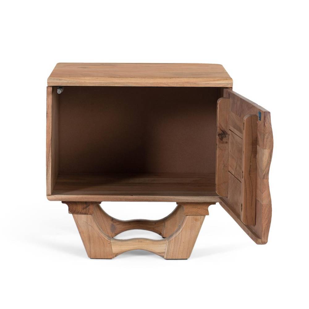 Design-Nachtschrank aus Akazie Massivholz - Leica
