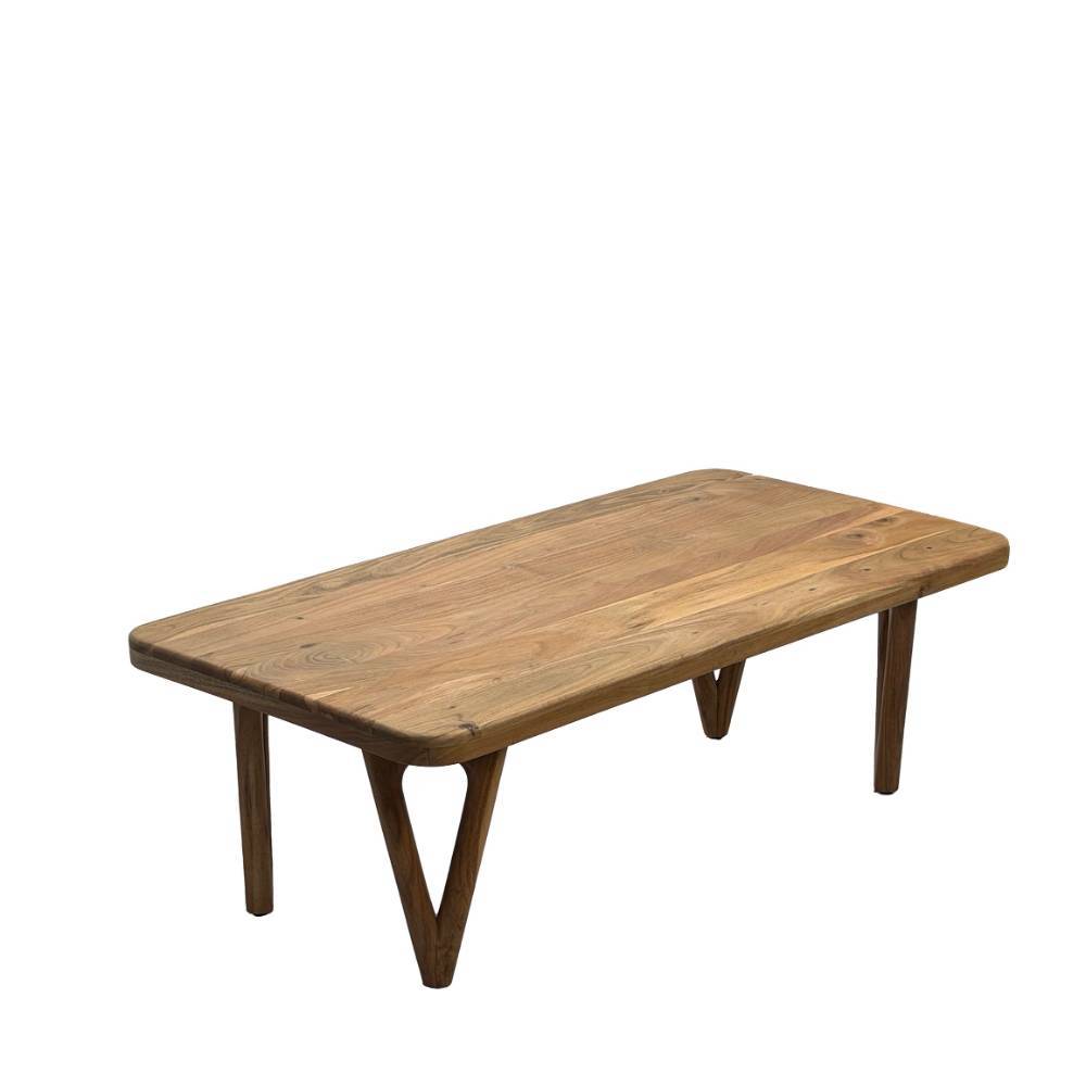 Eleganter Beistelltisch aus massivem Akazienholz mit moderner Form und stabilen Holzbeinen – Spika