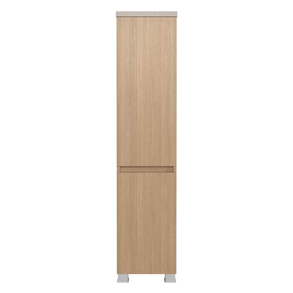 2-türiger Badezimmer Midischrank in Eiche Hell - Vibulam