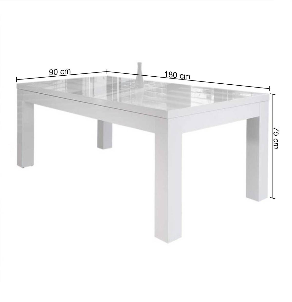 Moderner Hochglanz Esstisch verlängerbar - Precio