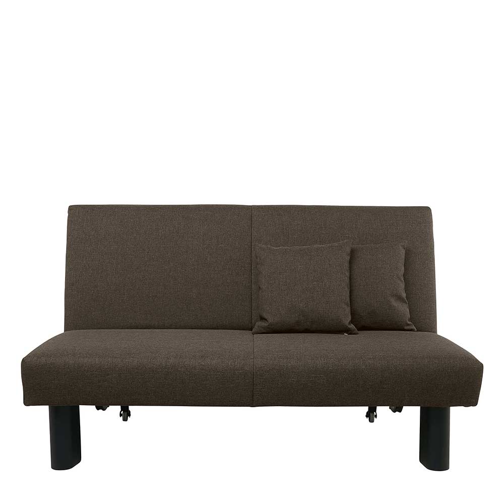 Sofa mit Bettfunktion in Braun mit Schwarz - Amor