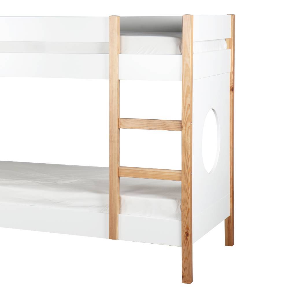 Modernes Etagenbett in Weiß und Pinie - Magura