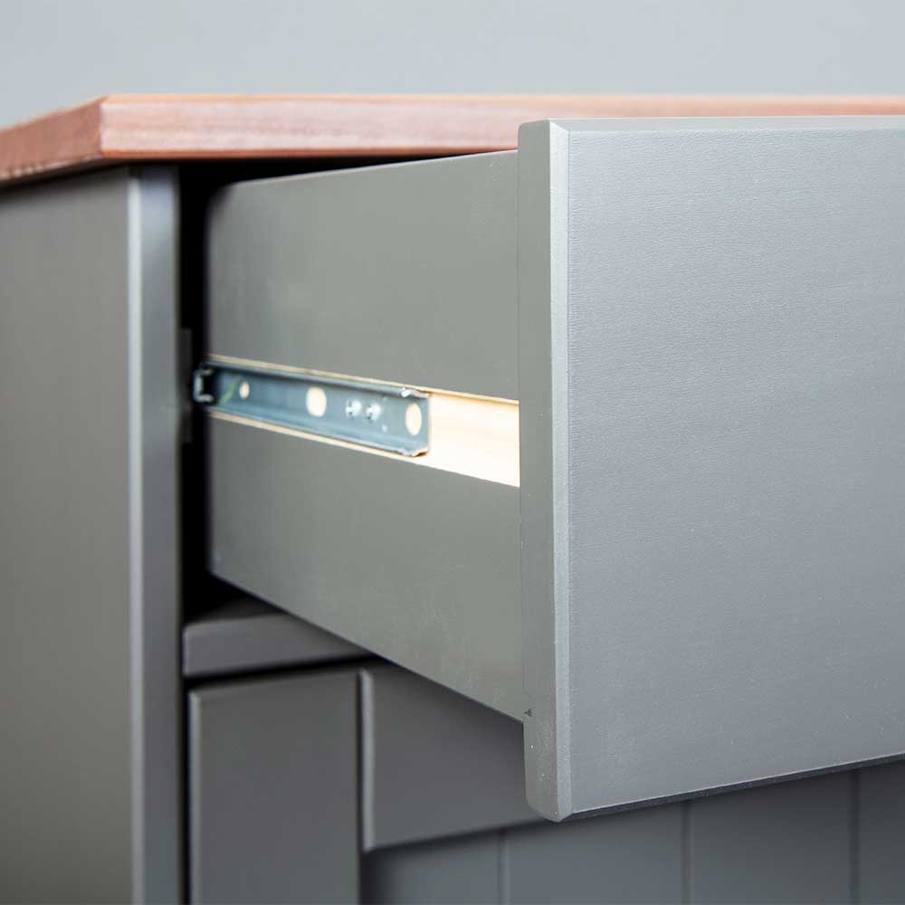 131x86x45 Landhaus Anrichte in Grau & Braun - Nepplan