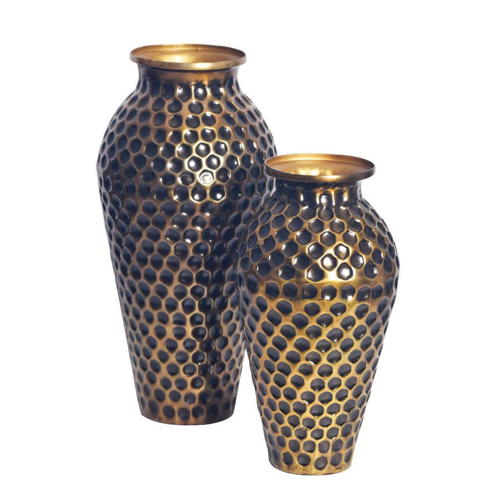 Blumenvasen Duo in Altgold - Lergavano (zweiteilig)