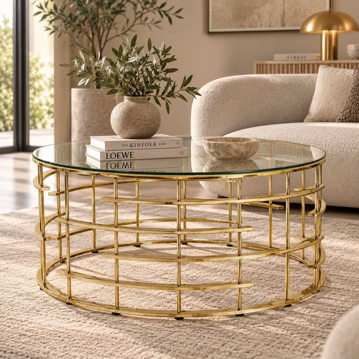 Extravaganter Couchtisch in Transparent Glas - Achill