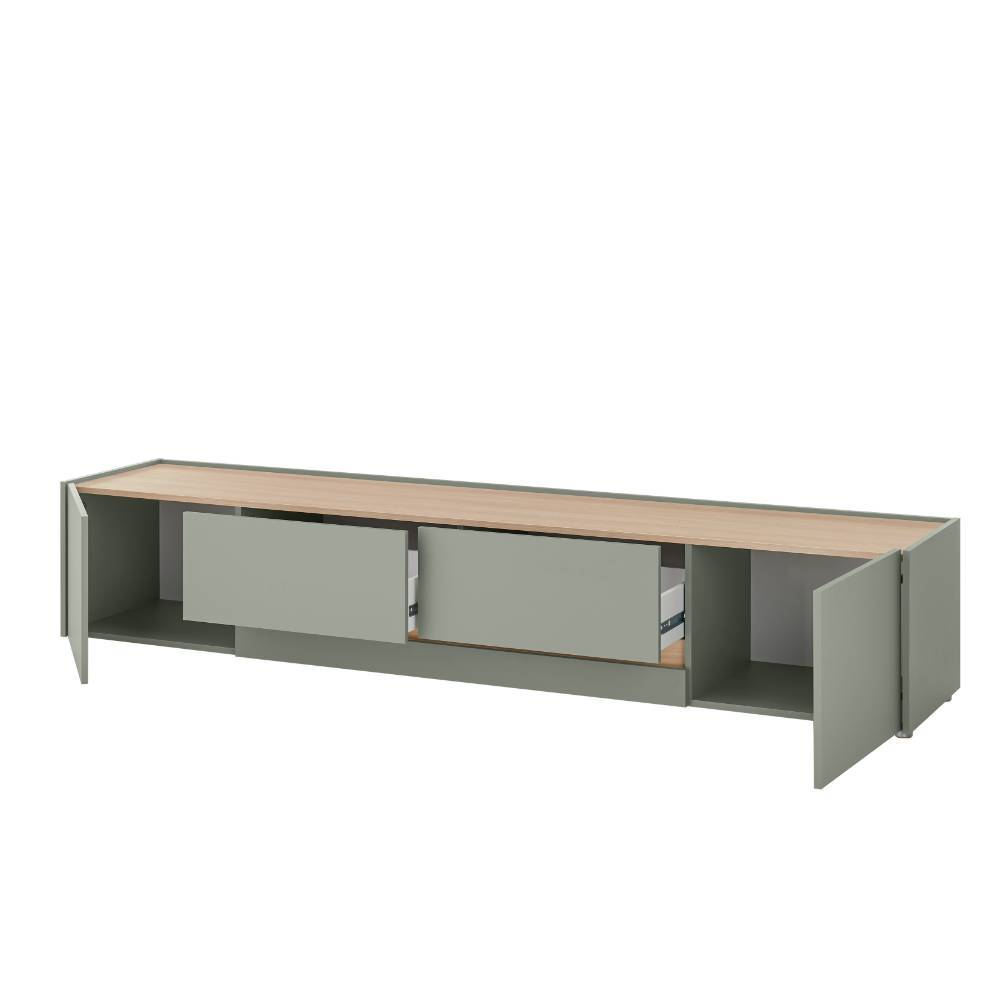 TV Anbauwand Kombi in Graugrün - Socotta (dreiteilig)