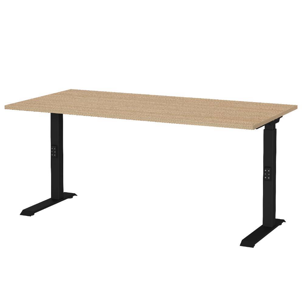 Höhenverstellbarer Officetisch in Eiche Optik - Mirzamo
