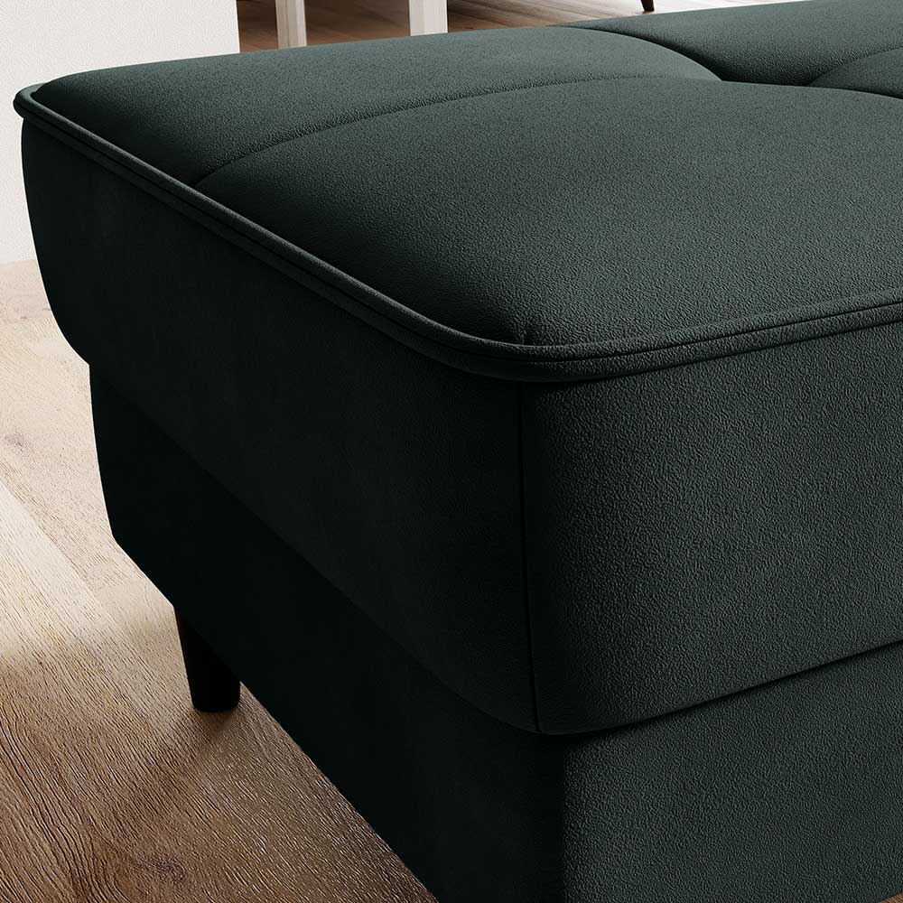 Hocker mit Truhe in Dunkelgrün Stoff - Idoro