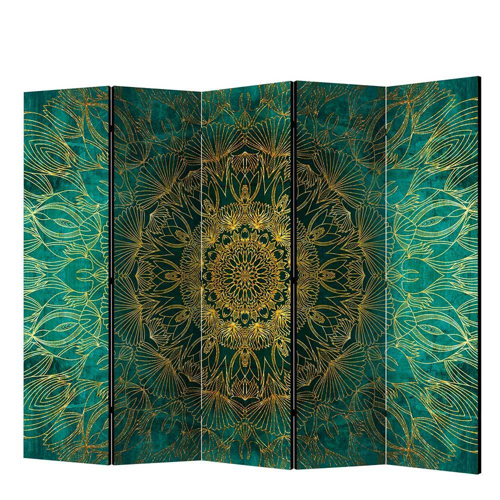 Leinwand Paravent mit orientalischem Mandala - Tsinati
