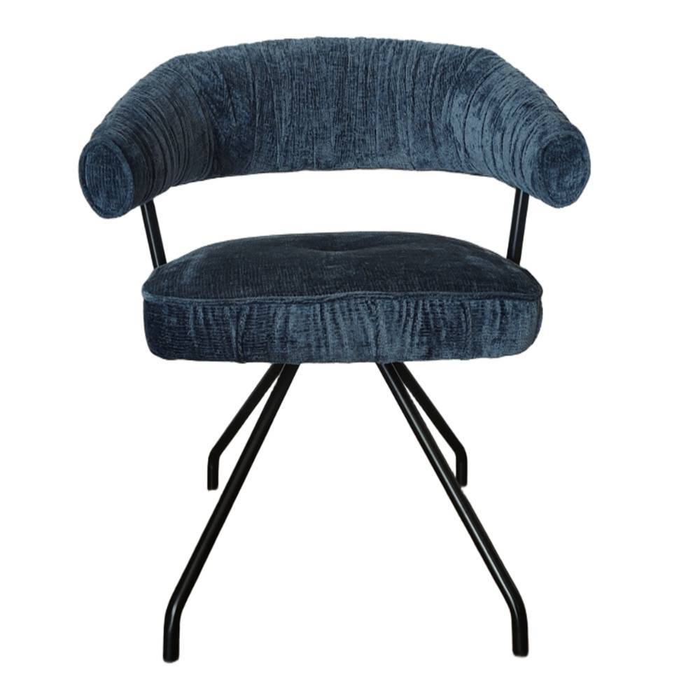 Federkern-Polsterstühle in Blau - Anisa (2er Set)