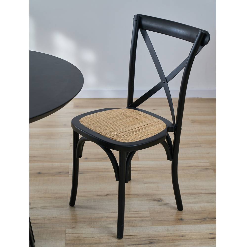 Bistrostühle mit Rattangeflecht Sitz - Sandi (2er Set)