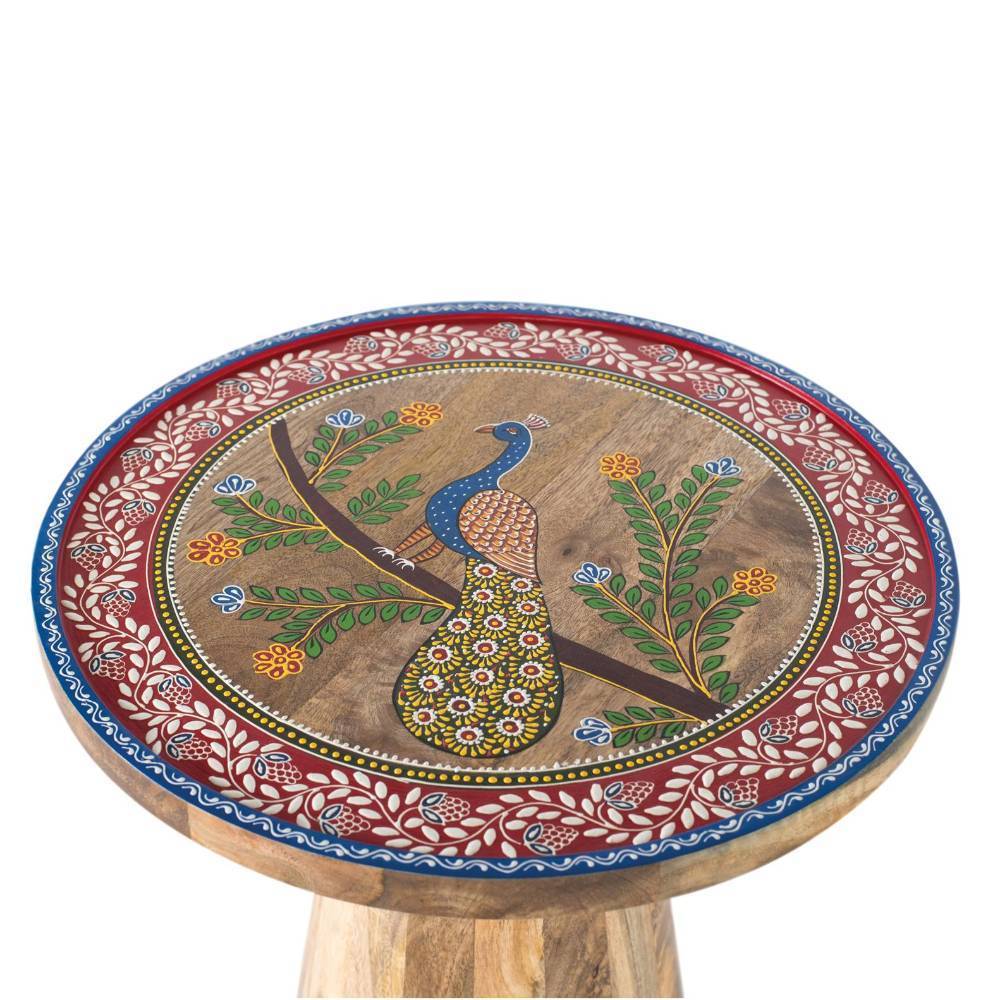 Design-Beistelltisch in Mangoholz Natur - Caspard