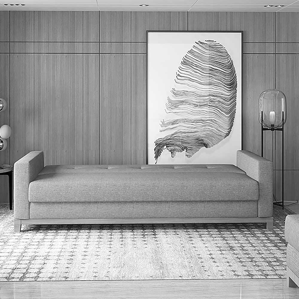 Elegantes Klappsofa in Dunkelgrau Samt - Triumph