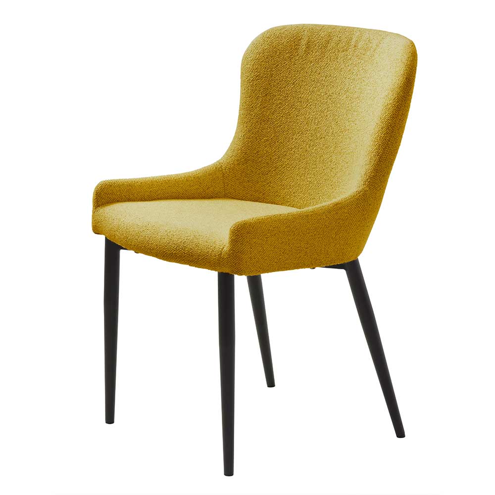 Boucle Stühle in Gelb - Istefanio (2er Set)