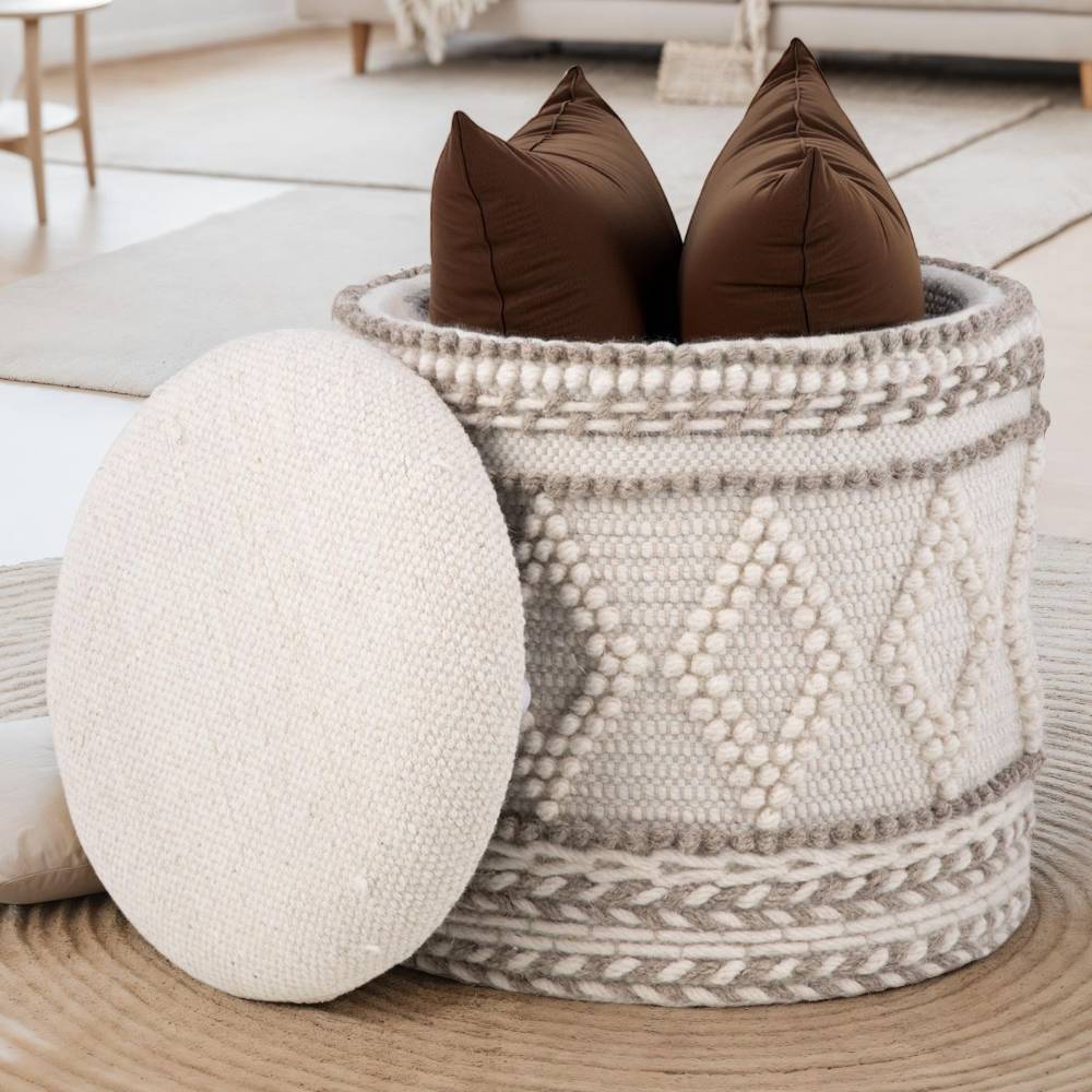 Boho Polsterhocker mit Stauraum - Ovalle
