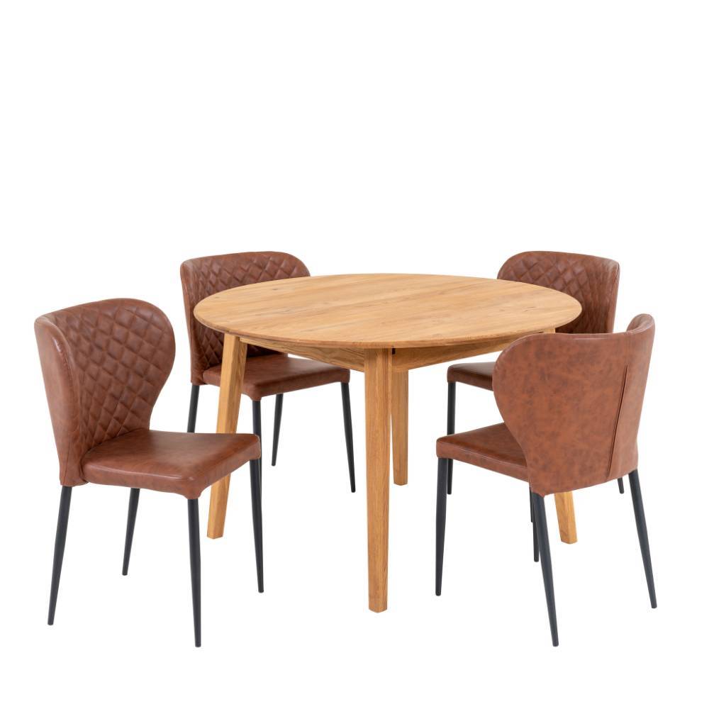 Esstischgruppe im Skandi Design - Fjord (fünfteilig)