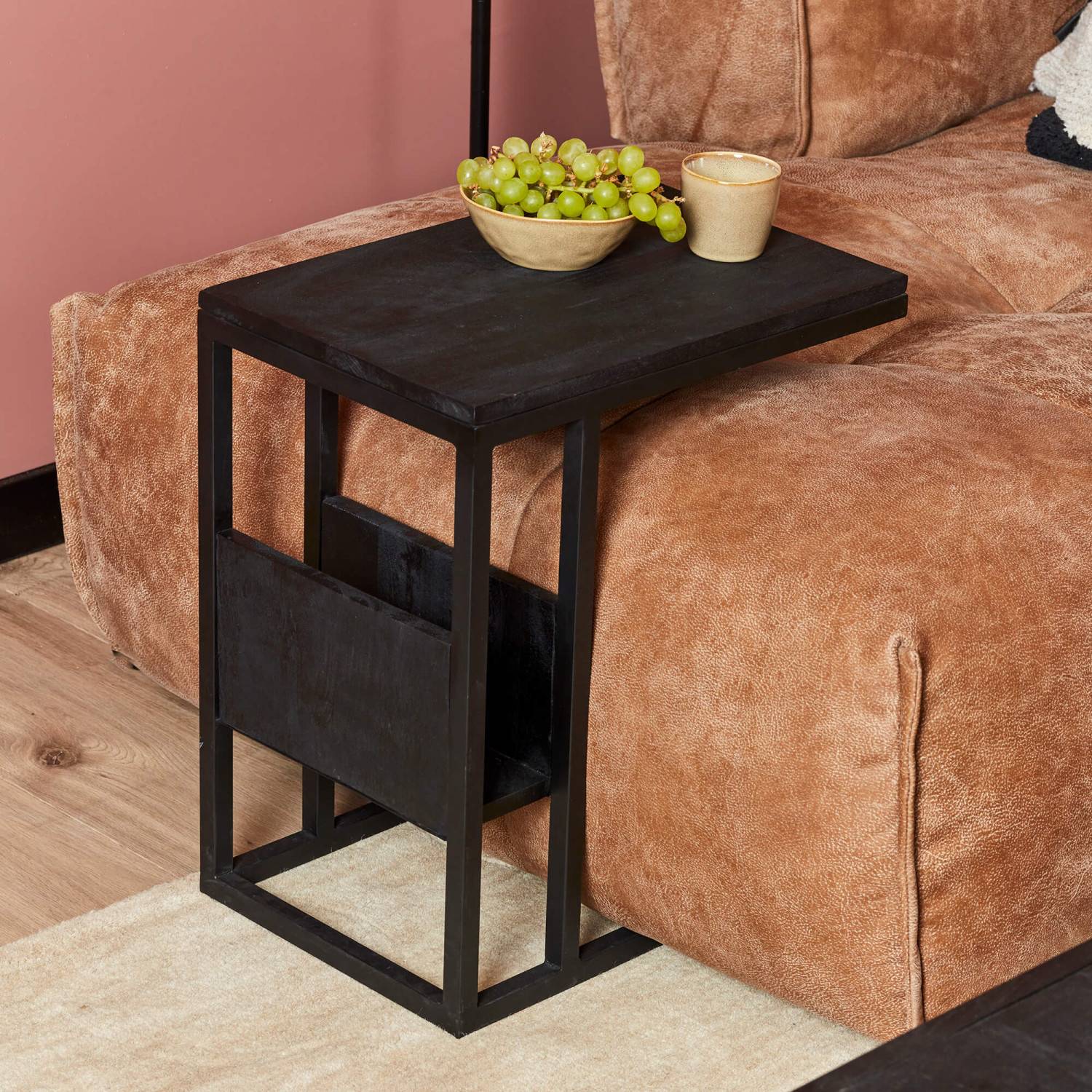 Mangoholz Anstelltisch in Schwarz - Rikera