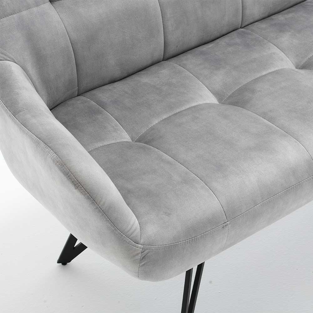 Esstisch Sofa in Grau Velours - Reymonda