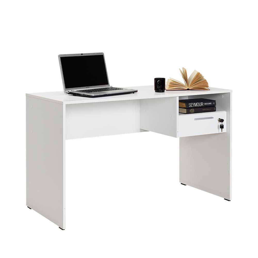 Jossa Schublade Schreibtisch Ablagefach Weißer - mit & abschließbar