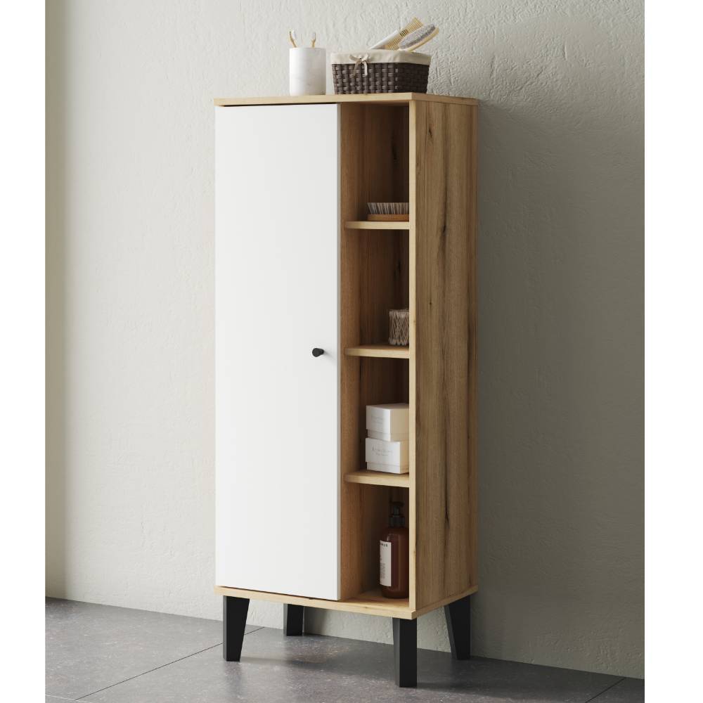 51cm breiter Bad Midischrank in Weiß - Naviron