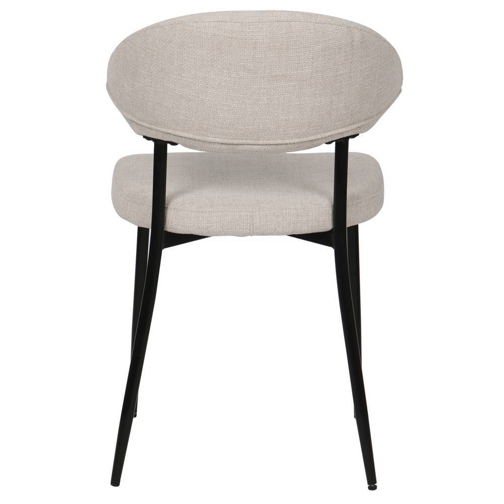 Gepolsterte Stühle in Beige und Mattschwarz - Spiaggo (2er Set)