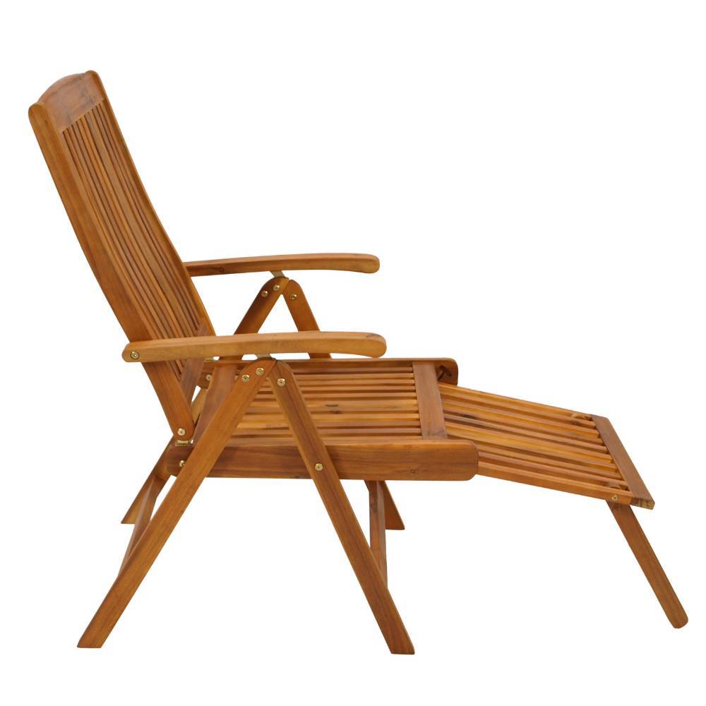 Akazienholz Deckchair mit ausziehbarem Fußteil - Rondra