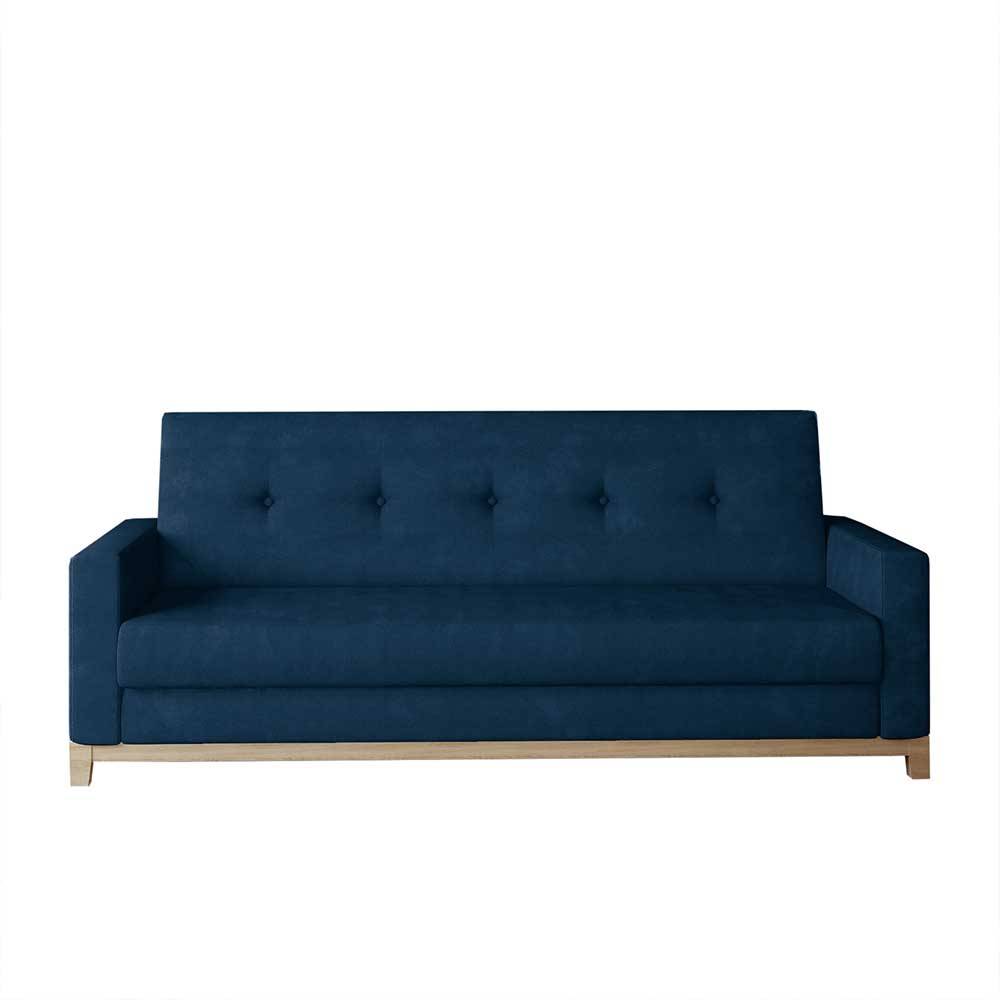 Schlafcouch in Dunkelblau Velours - Tadeuz