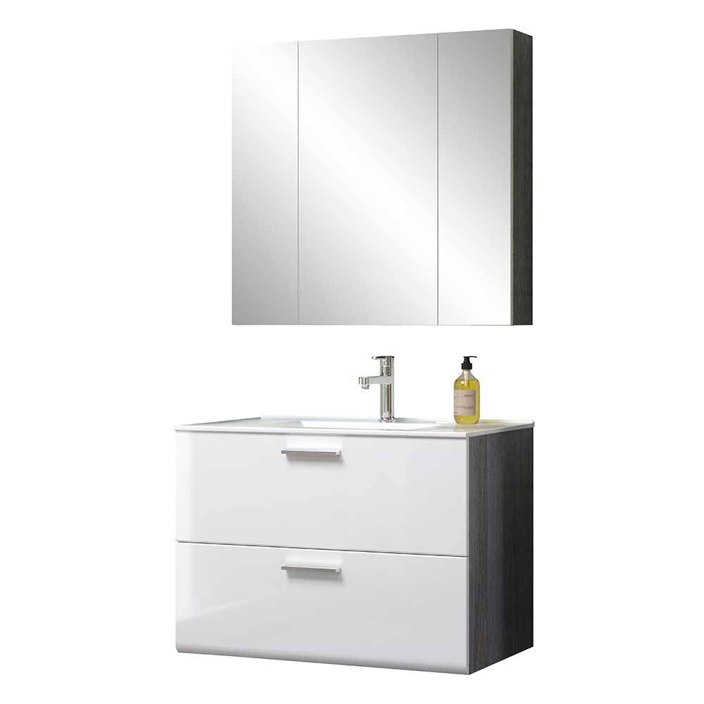 Waschkonsole & Spiegelschrank zweifarbig - Vitoria (zweiteilig)