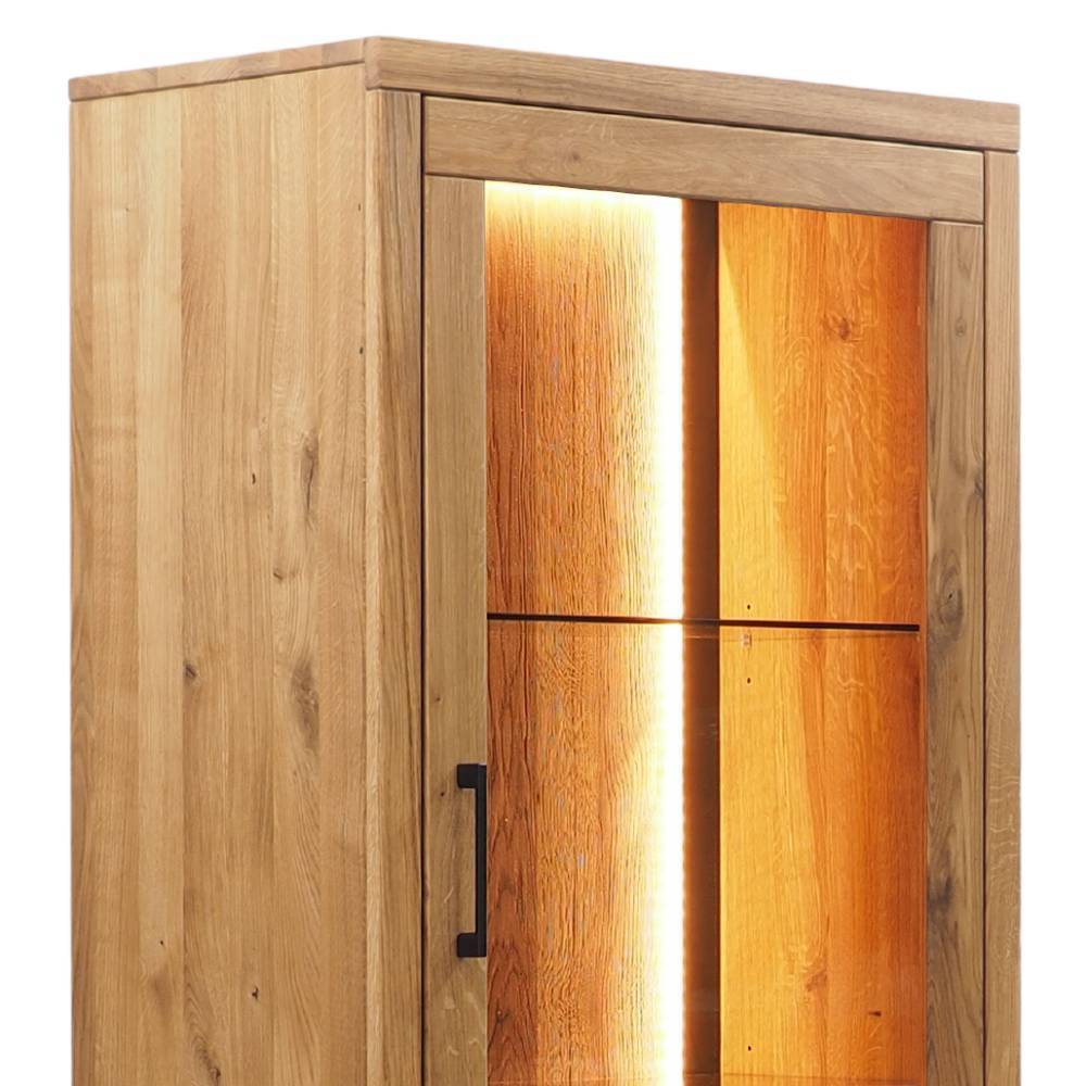 Vitrinenschrank aus Eiche Massivholz - Hugo