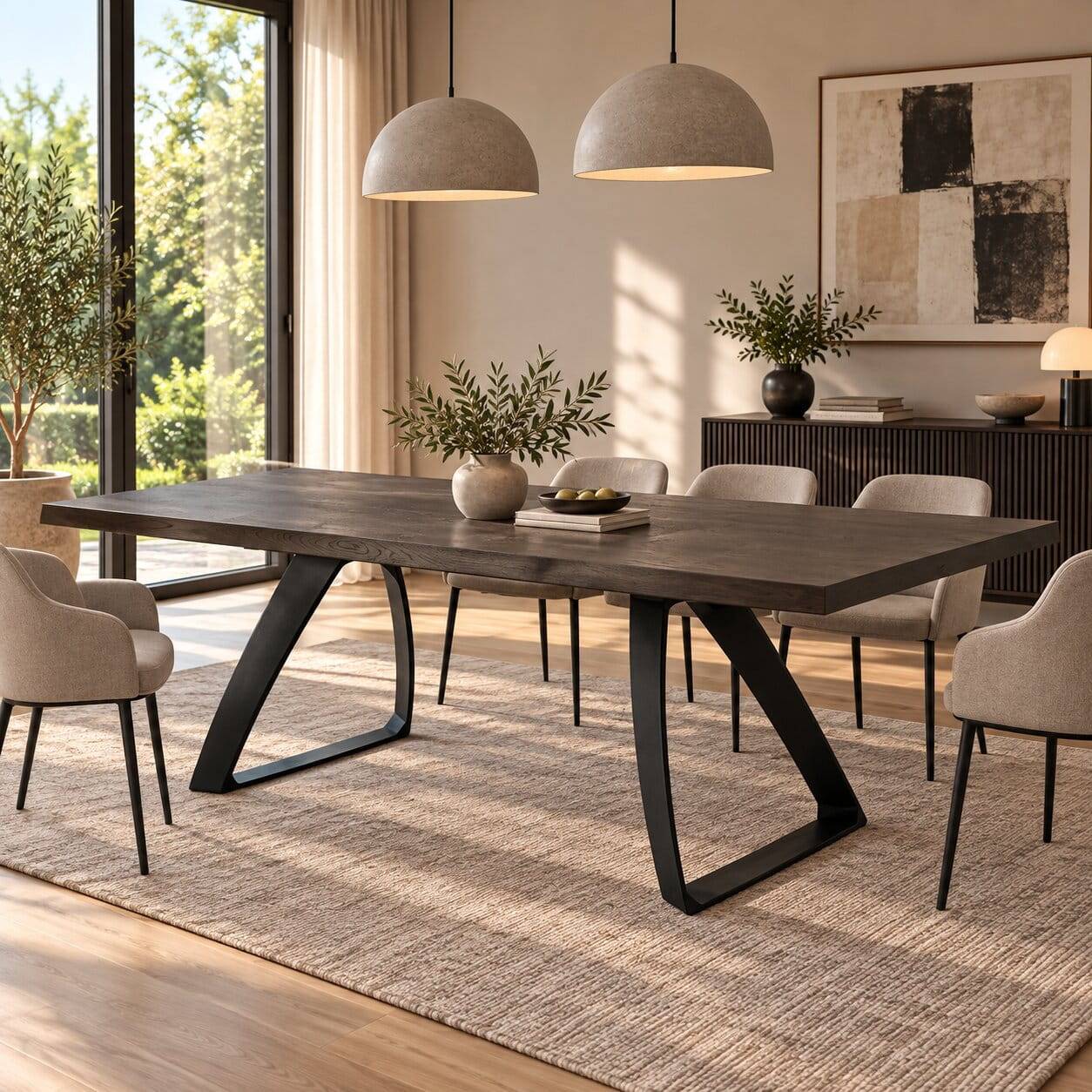 Design Ausziehtisch in Eiche dunkel Furnier - Daylight