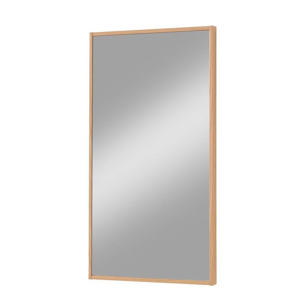 Rechteckiger Wandspiegel in Eiche Bianco Furnier, ideal f r Flur oder Schlafzimmer – Nova