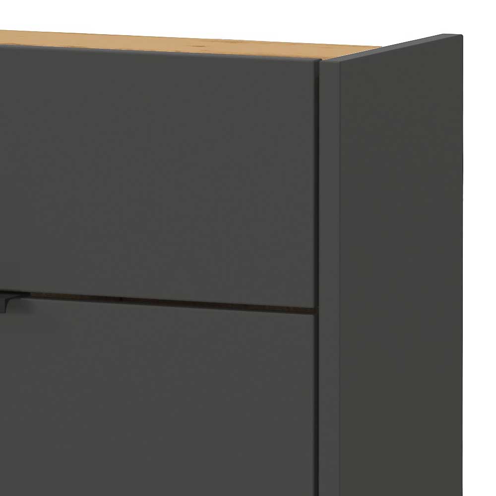 22 cm tiefer Dielenschrank in Dunkelgrau - Sidgarus