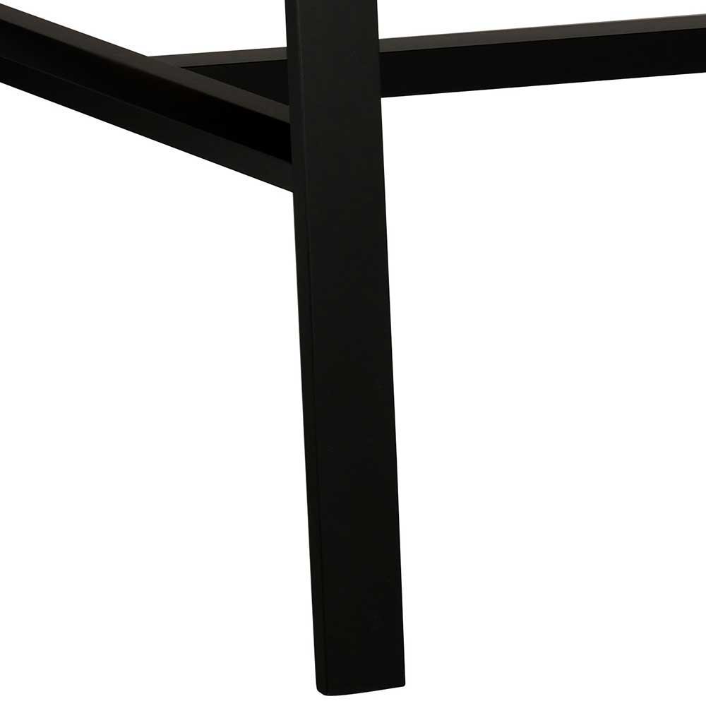 Schwarze Esstischgruppe mit Holzstühlen - Secrema (siebenteilig)
