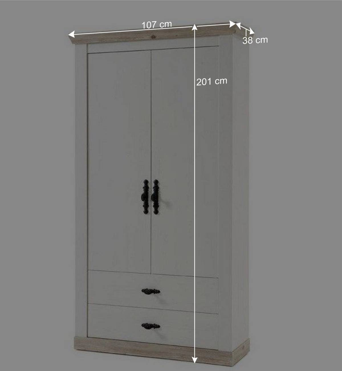 Country Garderoben Set mit Schrank - Nedita (dreiteilig)