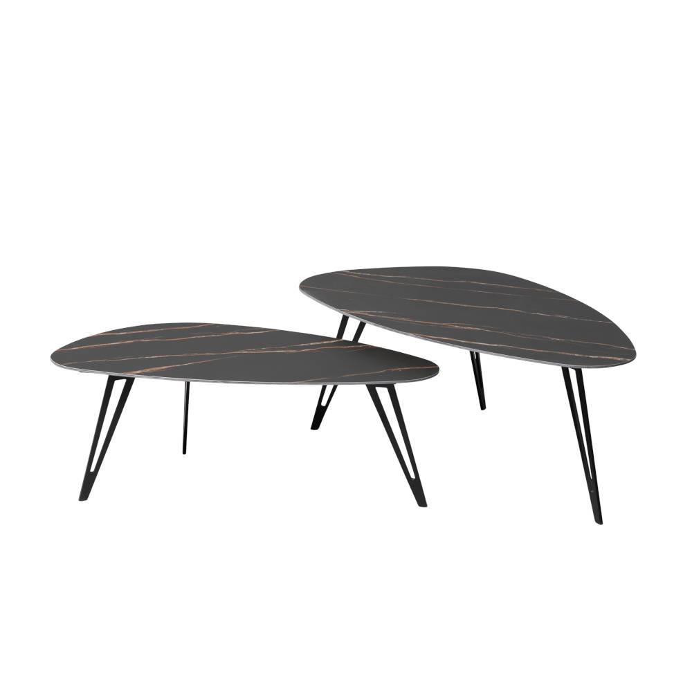 Couchtisch Duo in Marmoroptik - Jimis (zweiteilig)