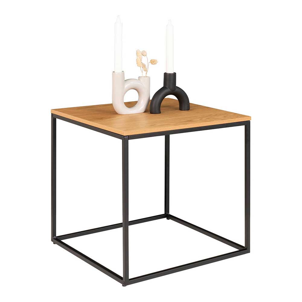 45x45 Beistelltisch in Eiche & Schwarz - Mercadeo