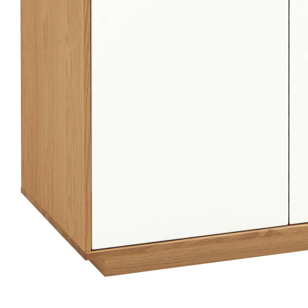 Flur Vertiko Sockel und Seitenwand in Eiche Bianco mit weißer Tür – Pablona