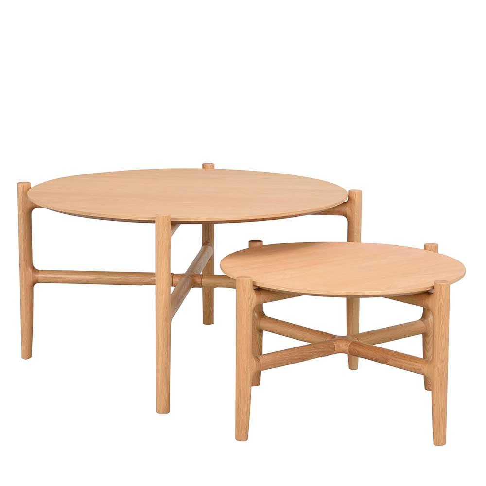 Moderner Wohnzimmertisch mit runder Tischplatte - Sanu