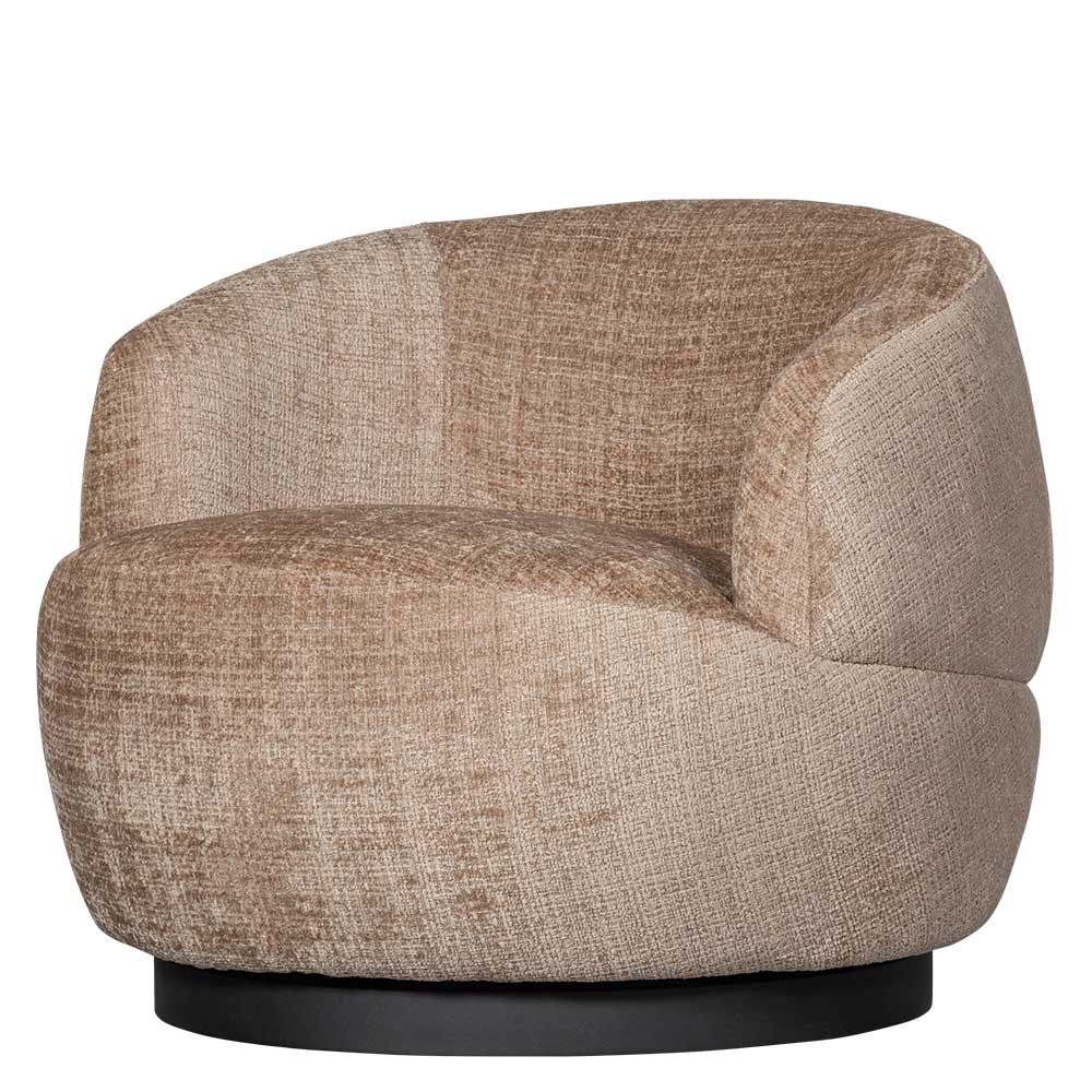 Chenille Drehsessel in Beige - Anvica