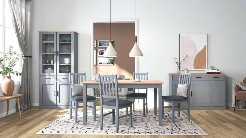 131x86x45 Landhaus Anrichte in Grau & Braun - Nepplan
